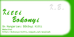 kitti bokonyi business card