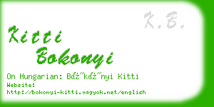 kitti bokonyi business card